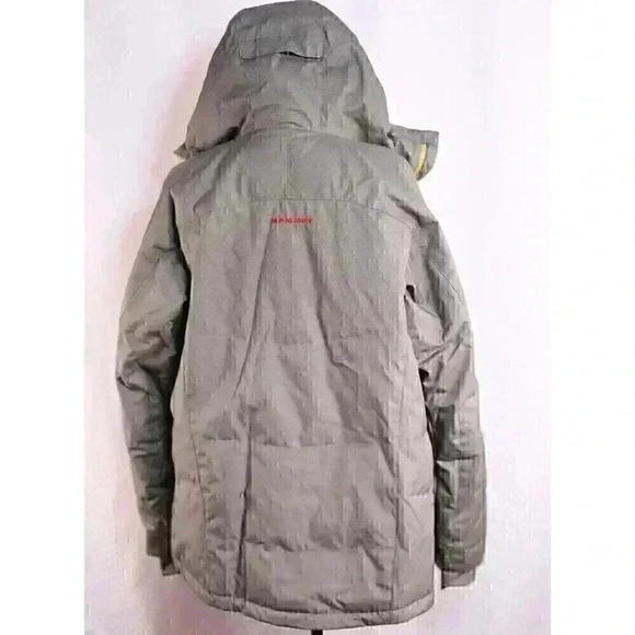 Mammut Size S Down filled Grey/yellow zip off snow skirt pockets ski jacket - Picture 13 of 16